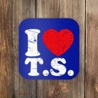 Cute Red Heart I Love T.S Coaster thumb 0