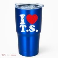 Cute Red Heart I Love T.S Tumbler thumb 0