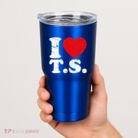 Cute Red Heart I Love T.S Tumbler thumb 2