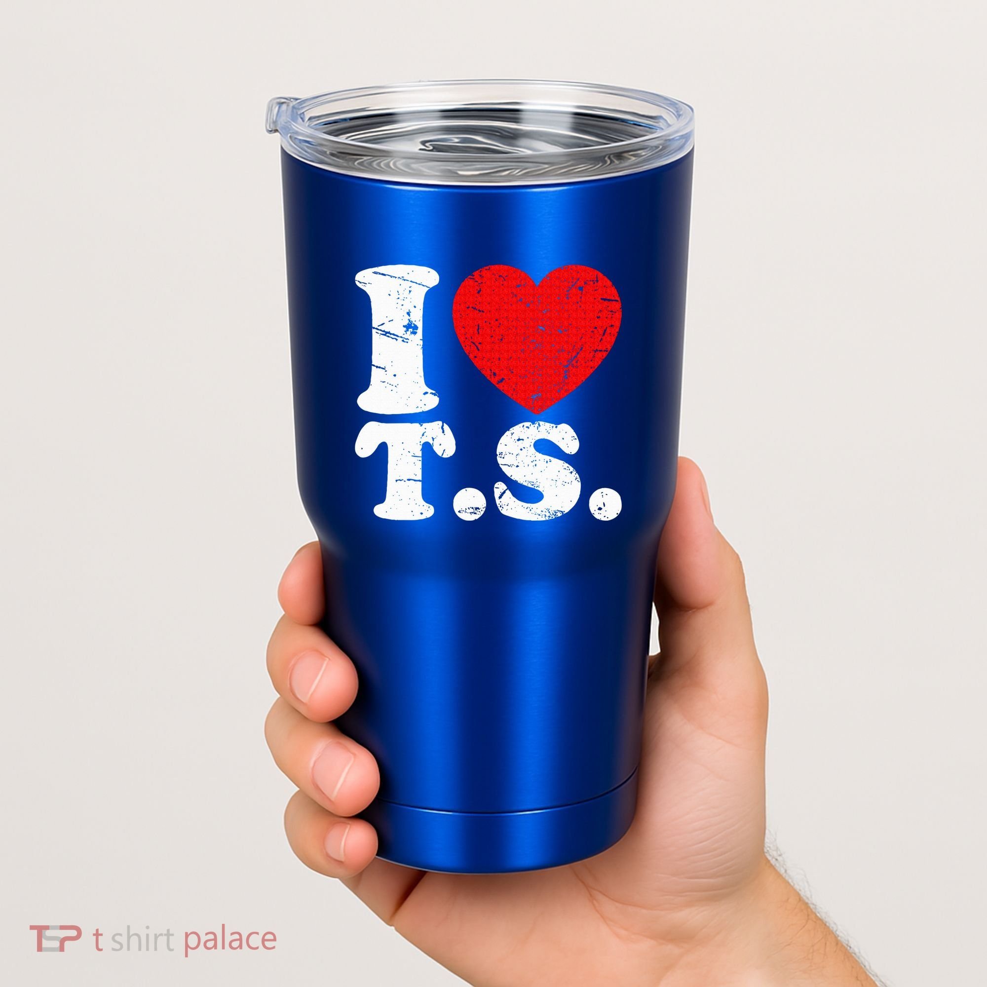 Cute Red Heart I Love T.S Tumbler