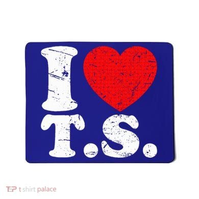 Cute Red Heart I Love T.S Mousepad