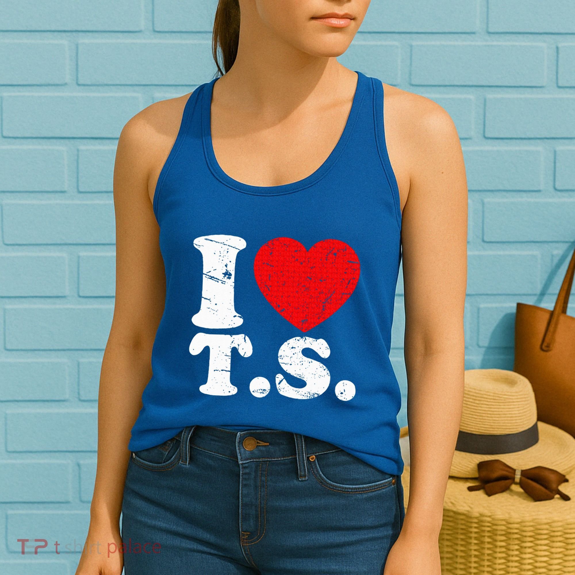 Cute Red Heart I Love T.S Women's Tank Top