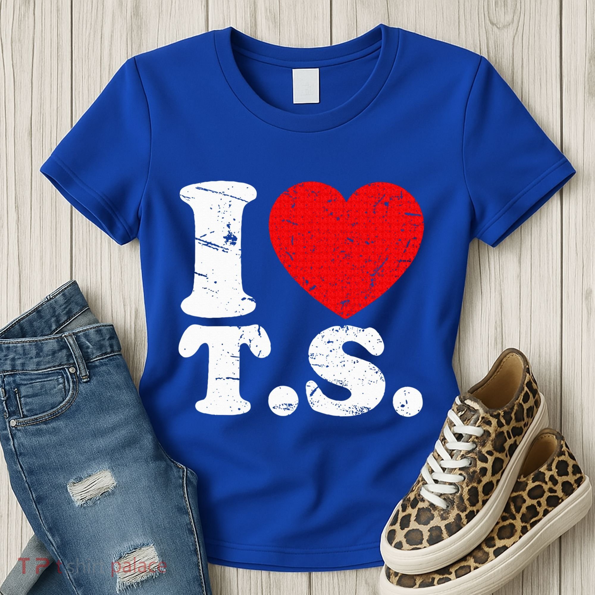 Cute Red Heart I Love T.S Women's T-Shirt