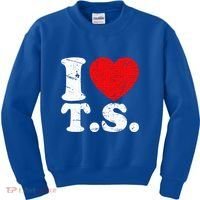 Cute Red Heart I Love T.S Kids Sweatshirt thumb 0