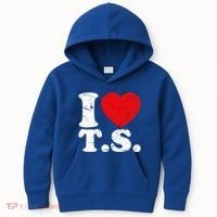 Cute Red Heart I Love T.S Kids Hoodie thumb 0