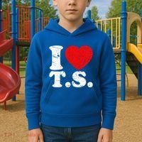 Cute Red Heart I Love T.S Kids Hoodie thumb 2