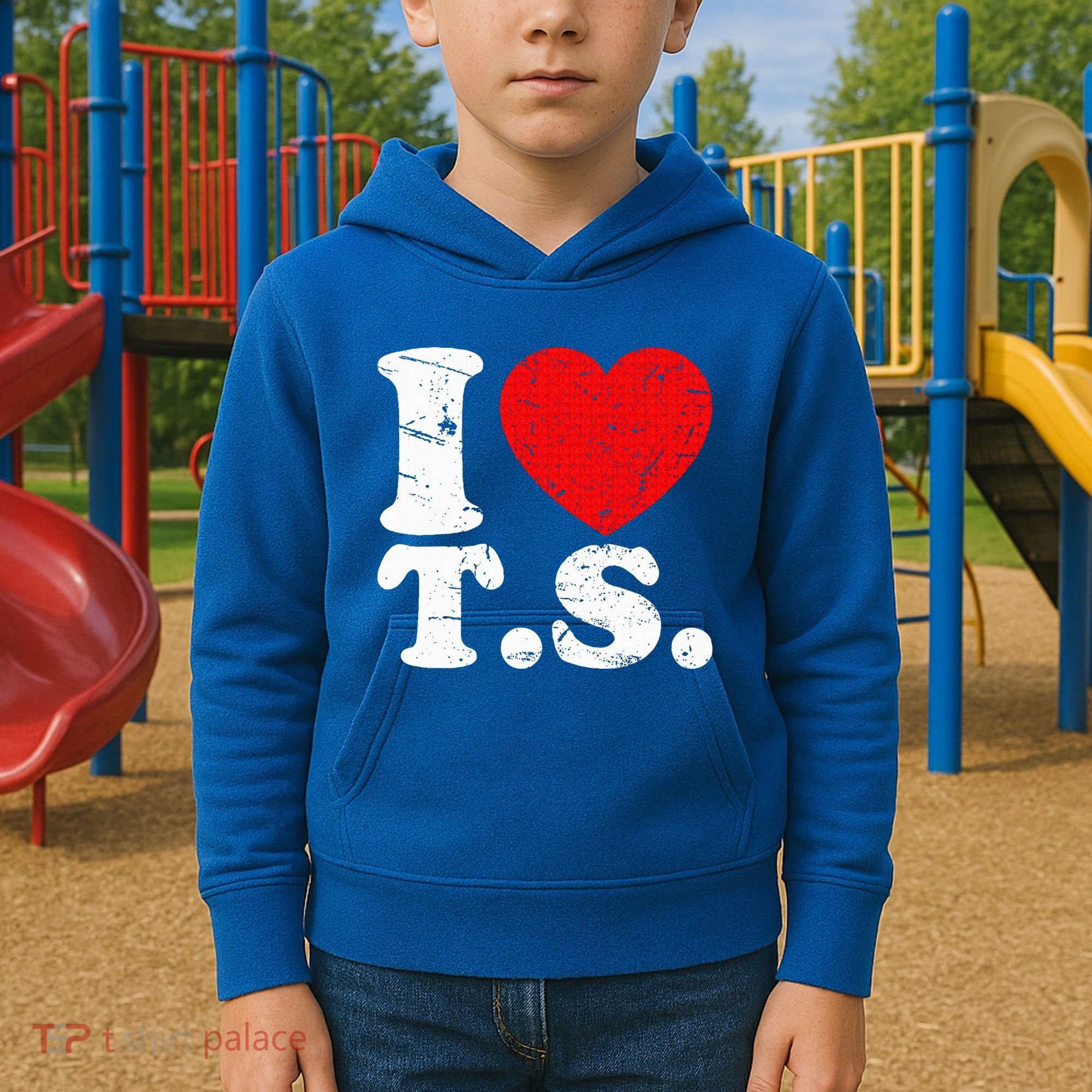 Cute Red Heart I Love T.S Kids Hoodie