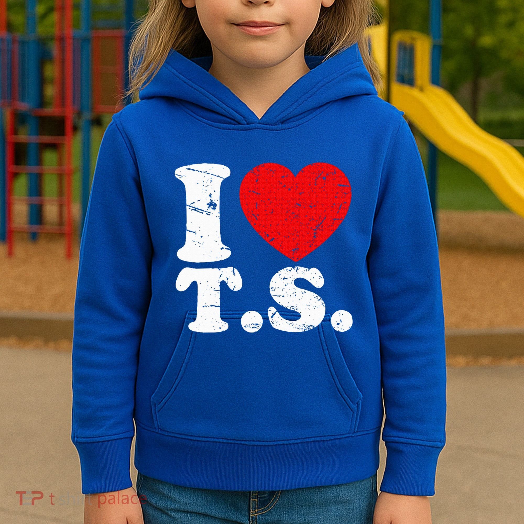 Cute Red Heart I Love T.S Kids Hoodie