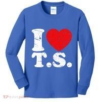 Cute Red Heart I Love T.S Kids Long Sleeve Shirt thumb 0