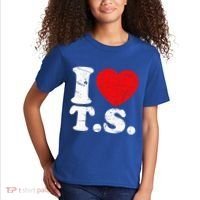 Cute Red Heart I Love T.S Kids T-Shirt thumb 2
