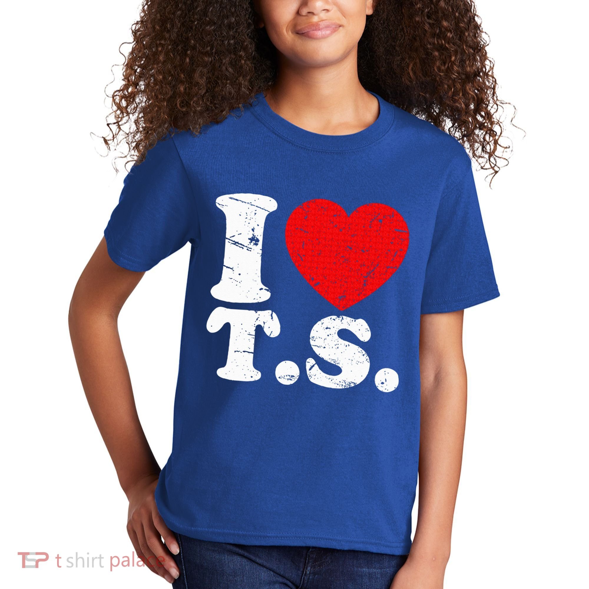 Cute Red Heart I Love T.S Kids T-Shirt
