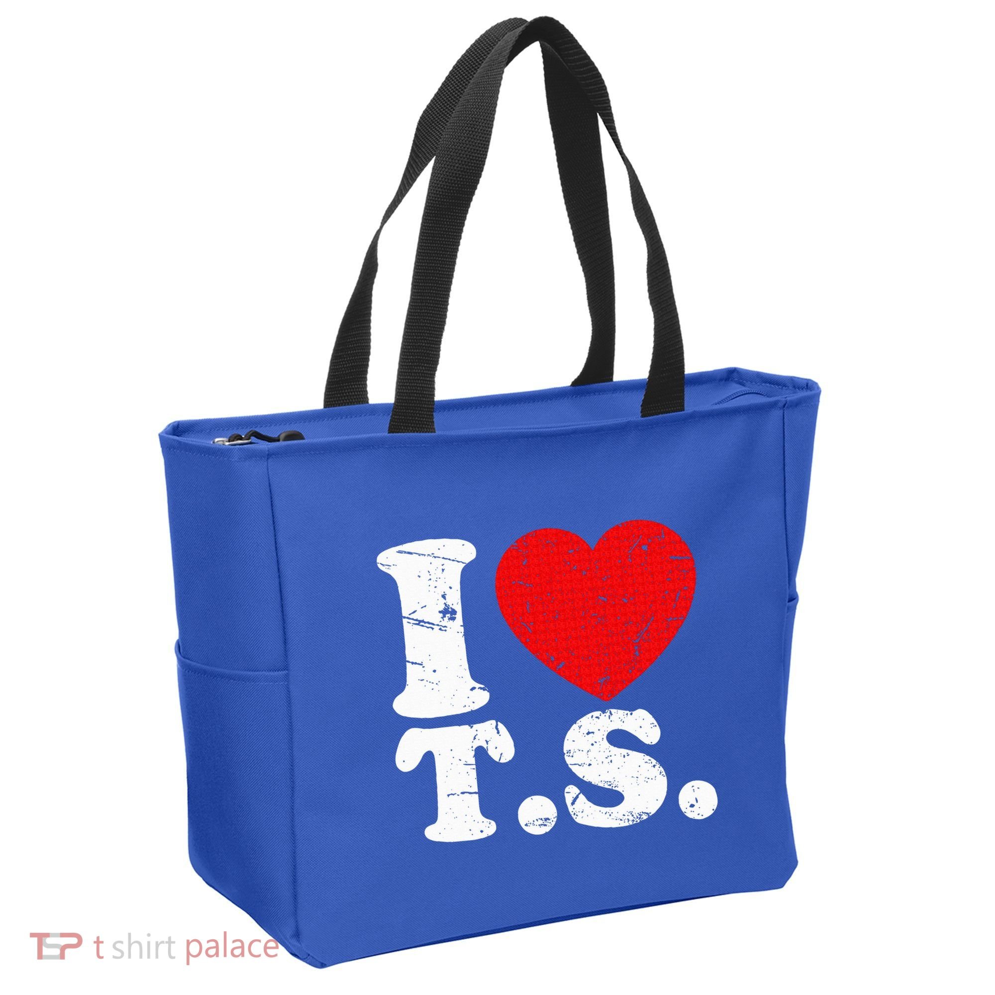 Cute Red Heart I Love T.S Tote Bag
