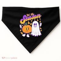 Cute Retro Halloween Tis The Season USA-Made Doggie Bandana thumb 0