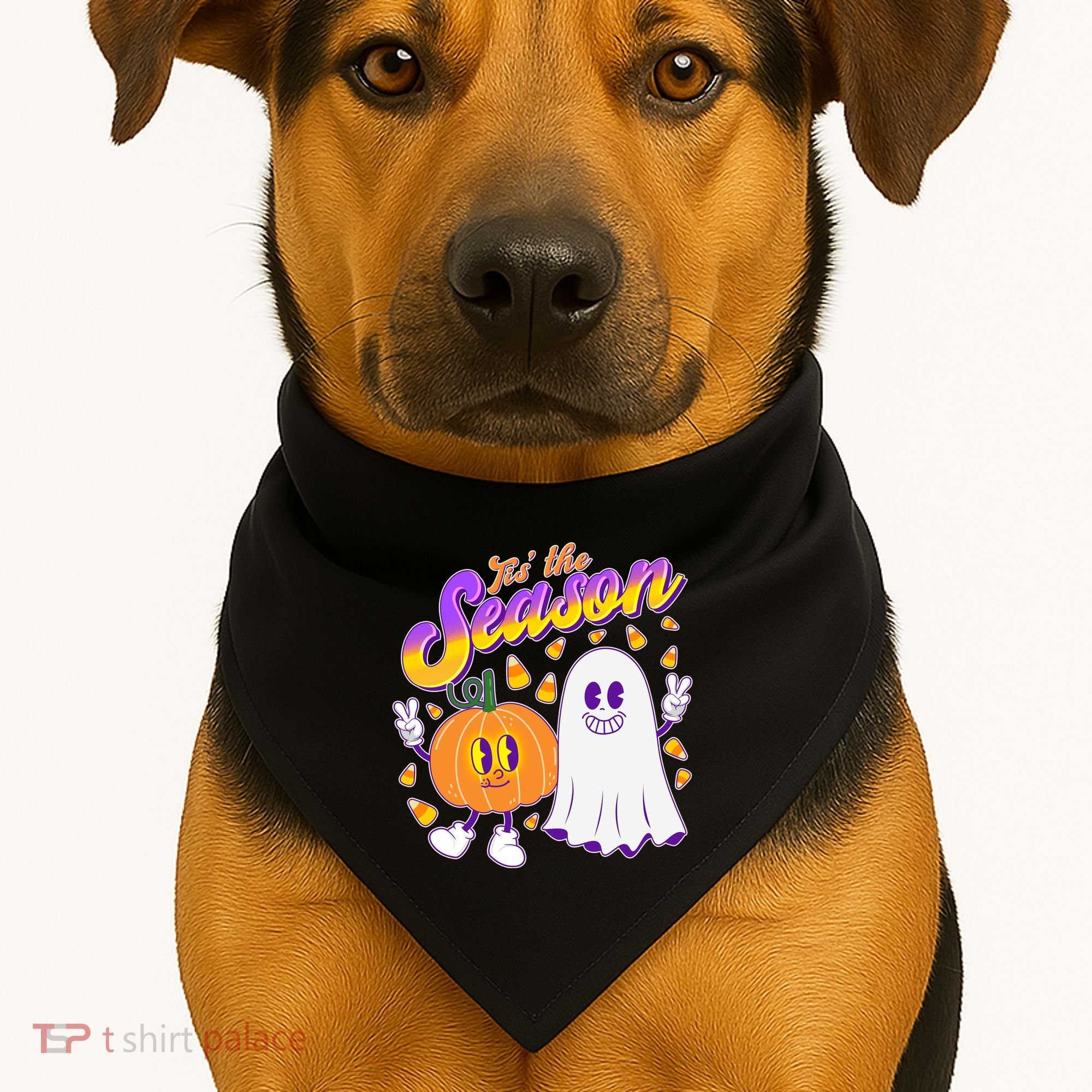 Cute Retro Halloween Tis The Season USA-Made Doggie Bandana