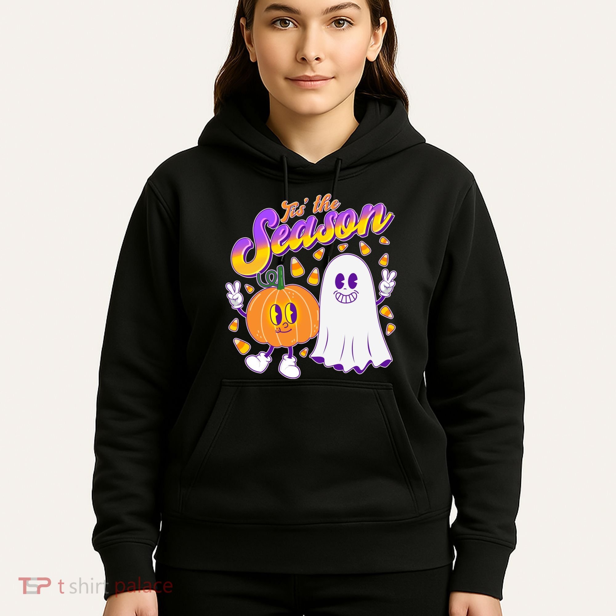 Cute Retro Halloween Tis The Season Hoodie