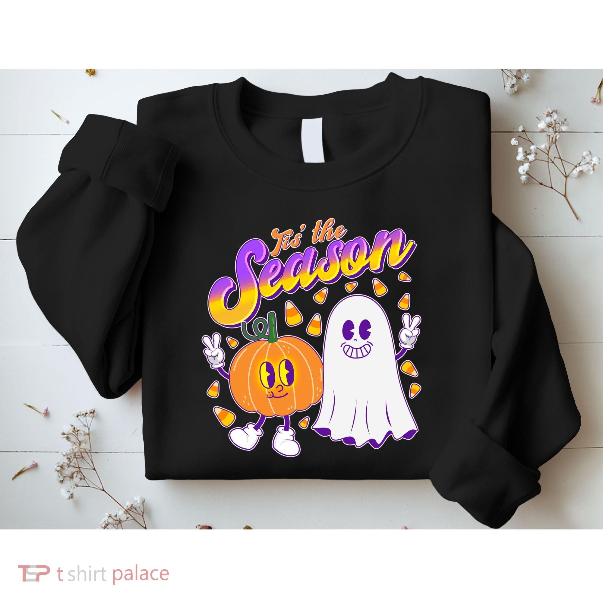 Cute Retro Halloween Tis The Season Sweatshirt