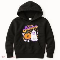 Cute Retro Halloween Tis The Season Kids Hoodie thumb 0