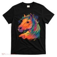 Colorful Rainbow Horse T-Shirt thumb 0