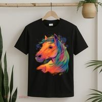 Colorful Rainbow Horse T-Shirt thumb 2