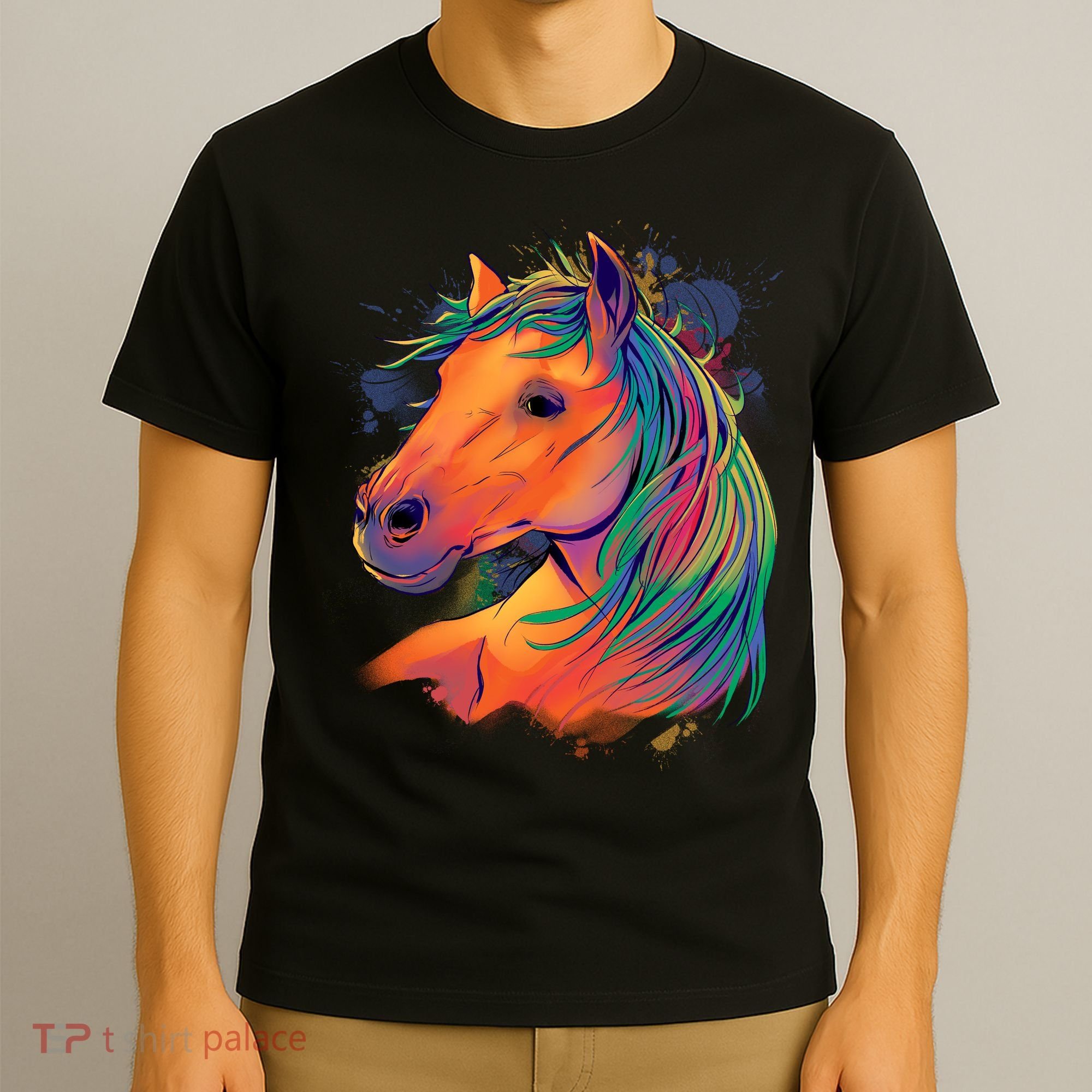 Colorful Rainbow Horse T-Shirt