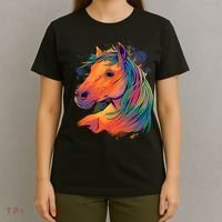 Colorful Rainbow Horse T-Shirt thumb 4