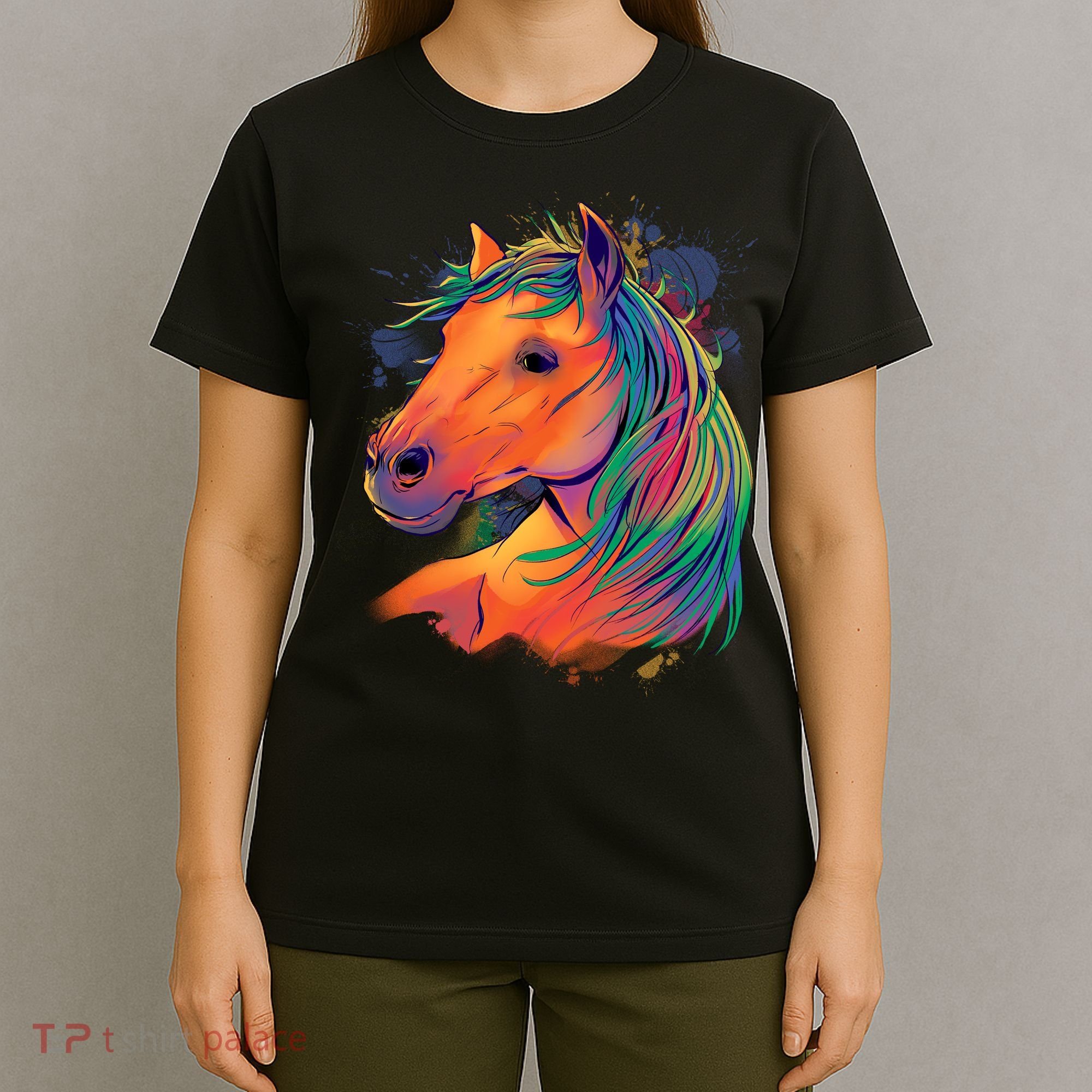 Colorful Rainbow Horse T-Shirt