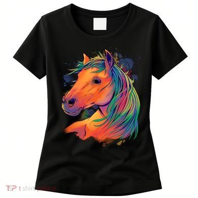 Colorful Rainbow Horse Women's T-Shirt