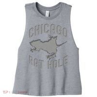 Chicago Rat Hole Hilarious Souvenir From Chicago Funny Women's Racerback Cropped Tank thumb 0
