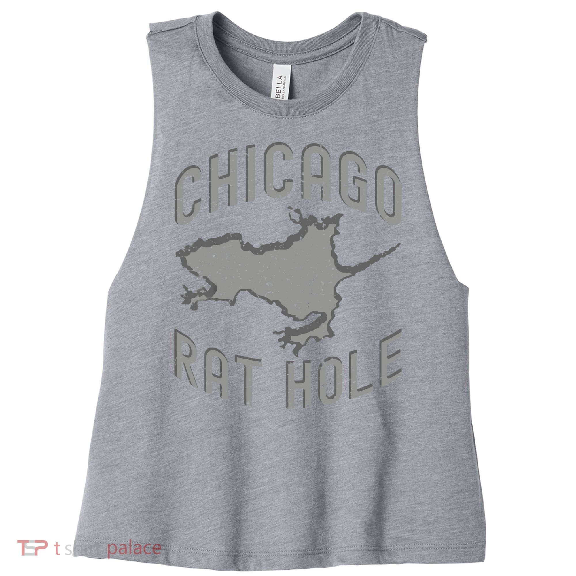 Chicago Rat Hole Hilarious Souvenir From Chicago Funny Women's Racerback Cropped Tank