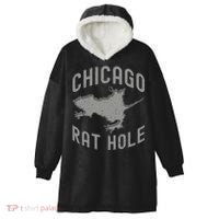 Chicago Rat Hole Hilarious Souvenir From Chicago Funny Hooded Wearable Blanket thumb 0