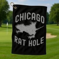 Chicago Rat Hole Hilarious Souvenir From Chicago Funny Golf Towel thumb 1