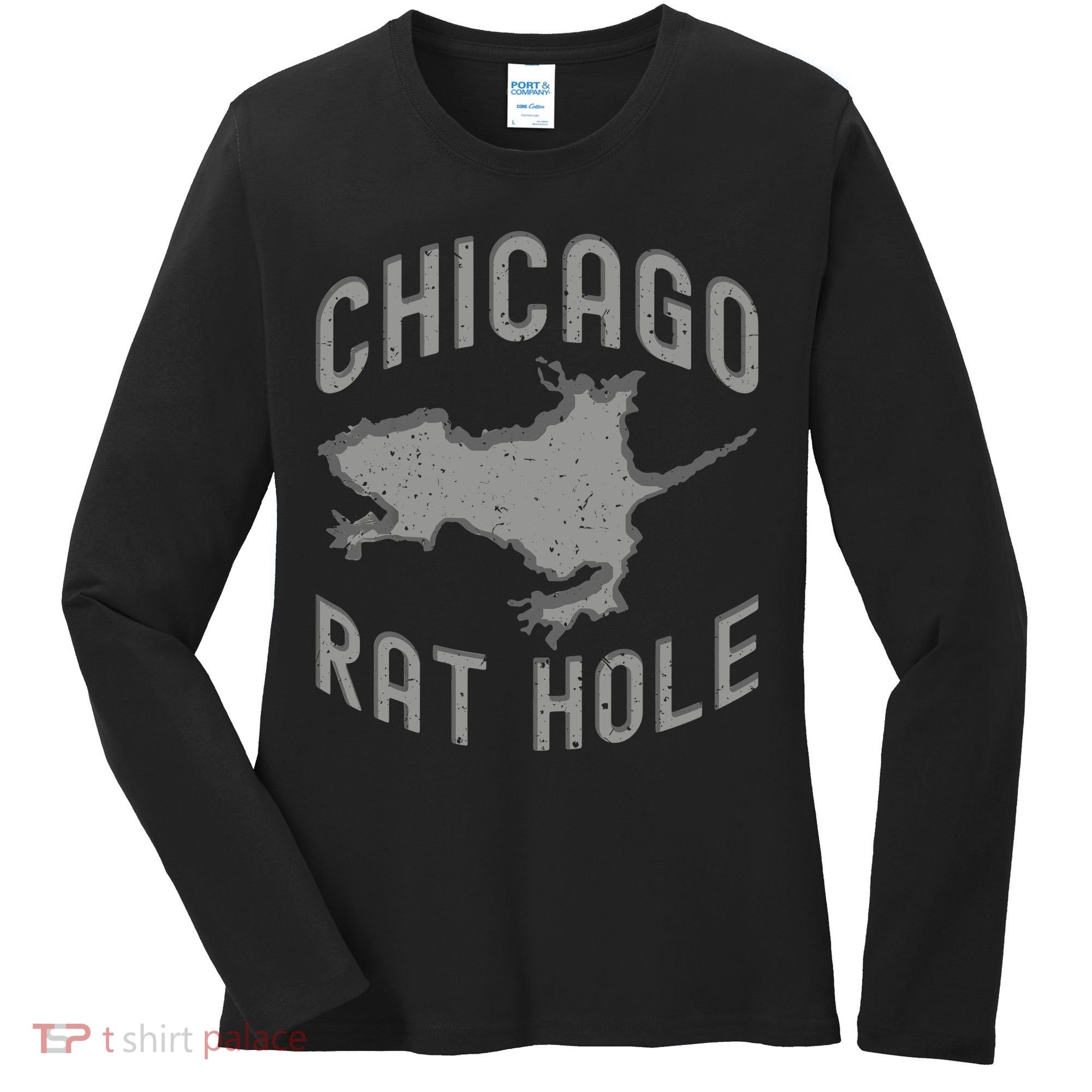 Chicago Rat Hole Hilarious Souvenir From Chicago Funny Women's Long Sleeve Shirt