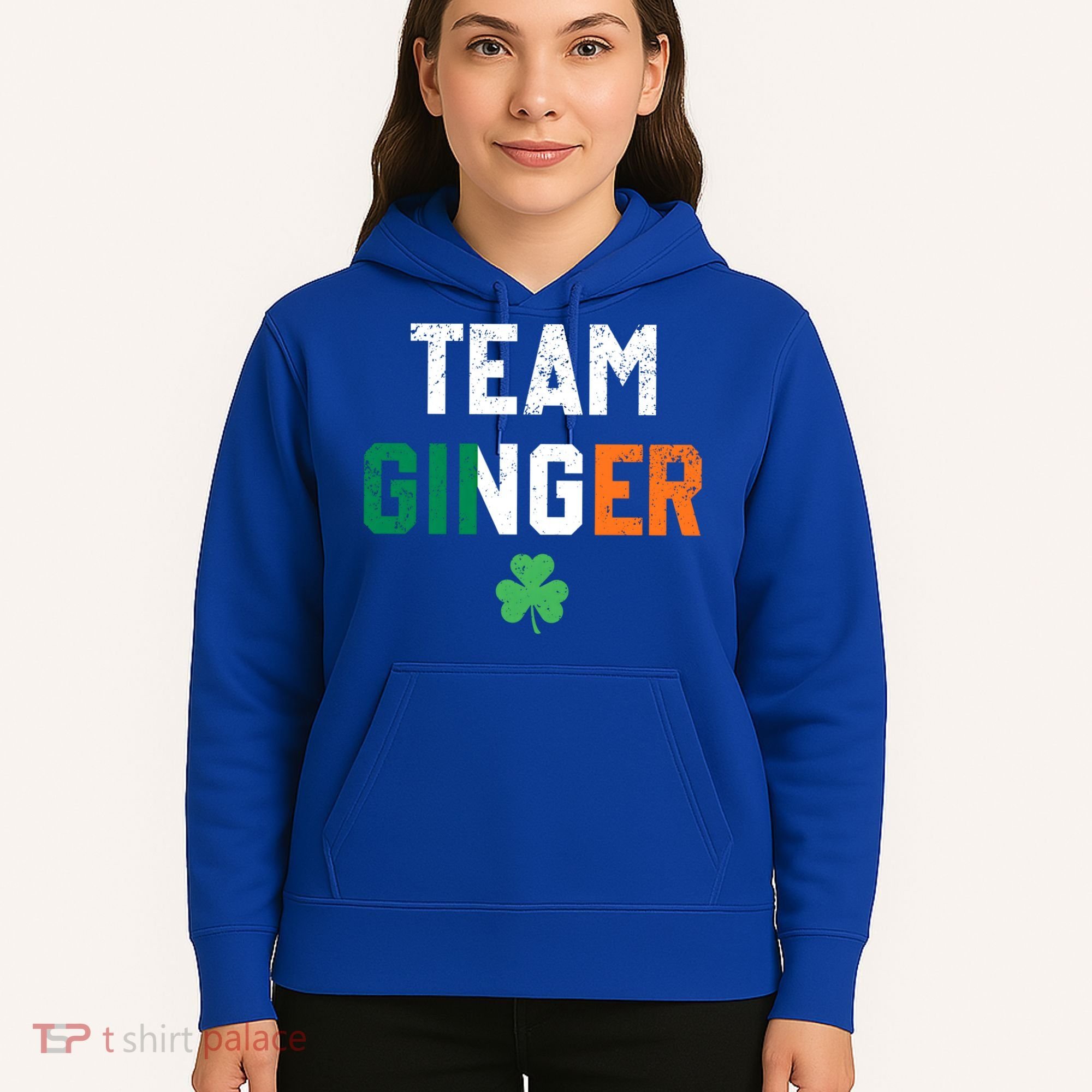 Cute Red Head Team Ginger St Patricks Day Green Irish Flag Funny Gift Hoodie