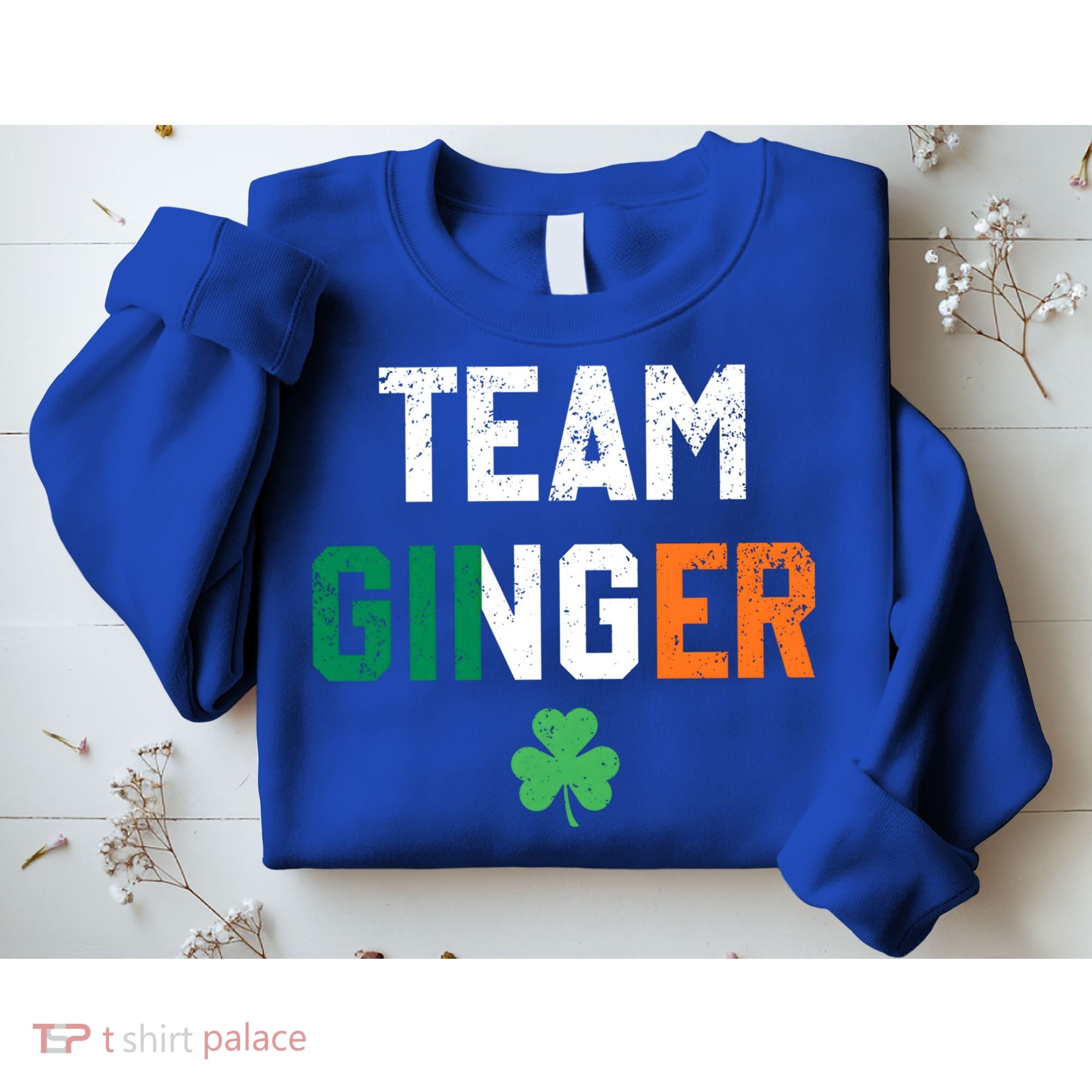 Cute Red Head Team Ginger St Patricks Day Green Irish Flag Funny Gift Sweatshirt
