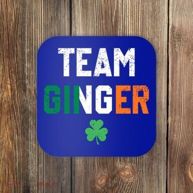 Cute Red Head Team Ginger St Patricks Day Green Irish Flag Funny Gift Coaster