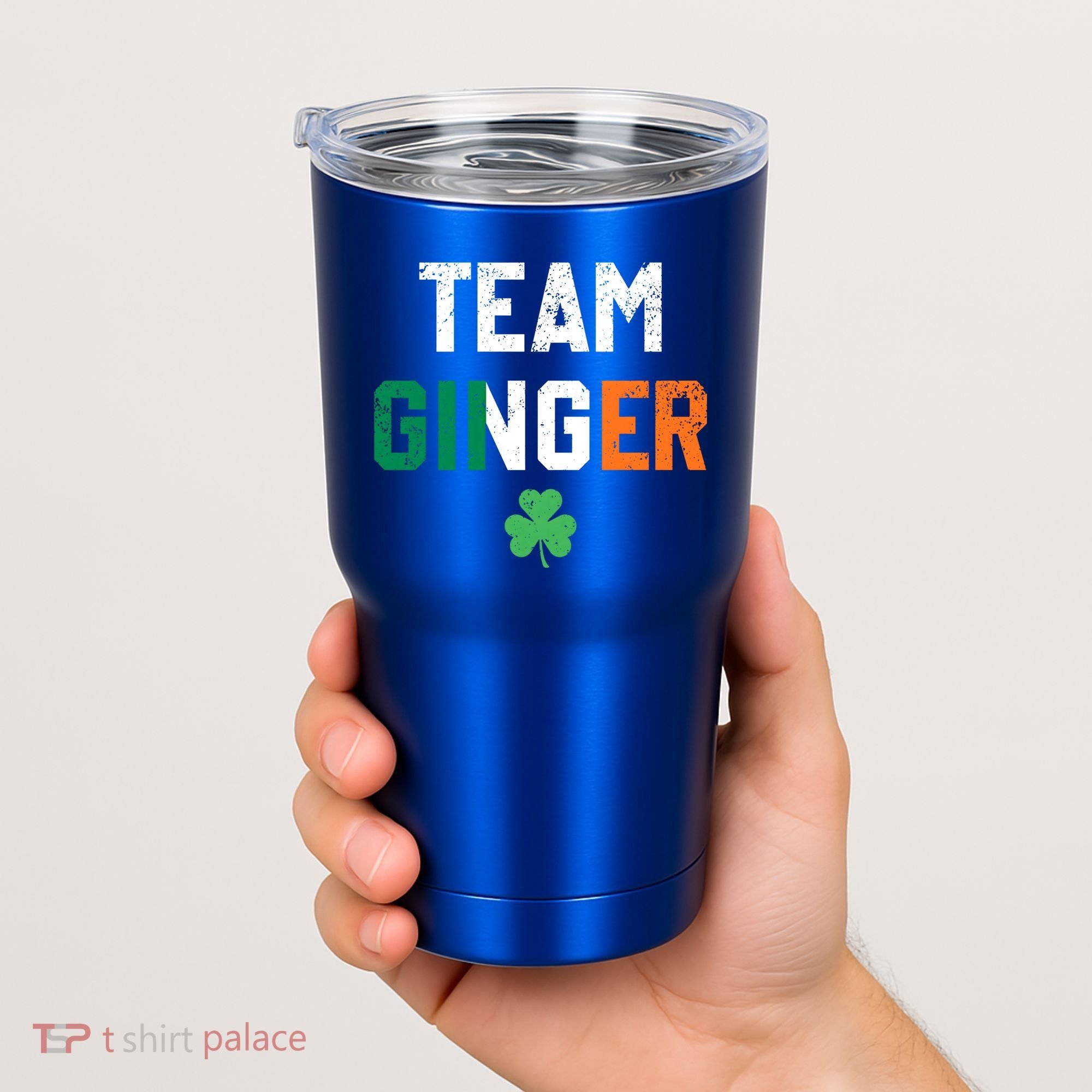 Cute Red Head Team Ginger St Patricks Day Green Irish Flag Funny Gift Tumbler