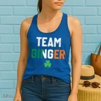 Cute Red Head Team Ginger St Patricks Day Green Irish Flag Funny Gift Women's Tank Top thumb 2