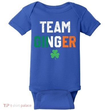 Cute Red Head Team Ginger St Patricks Day Green Irish Flag Funny Gift Baby Bodysuit