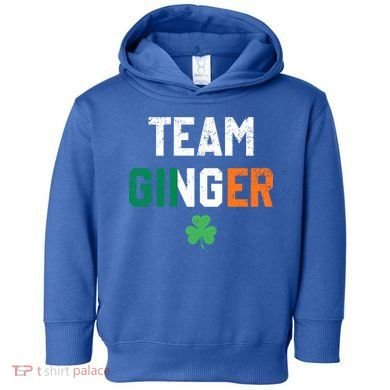 Cute Red Head Team Ginger St Patricks Day Green Irish Flag Funny Gift Toddler Hoodie