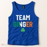 Cute Red Head Team Ginger St Patricks Day Green Irish Flag Funny Gift Tank Top thumb 2
