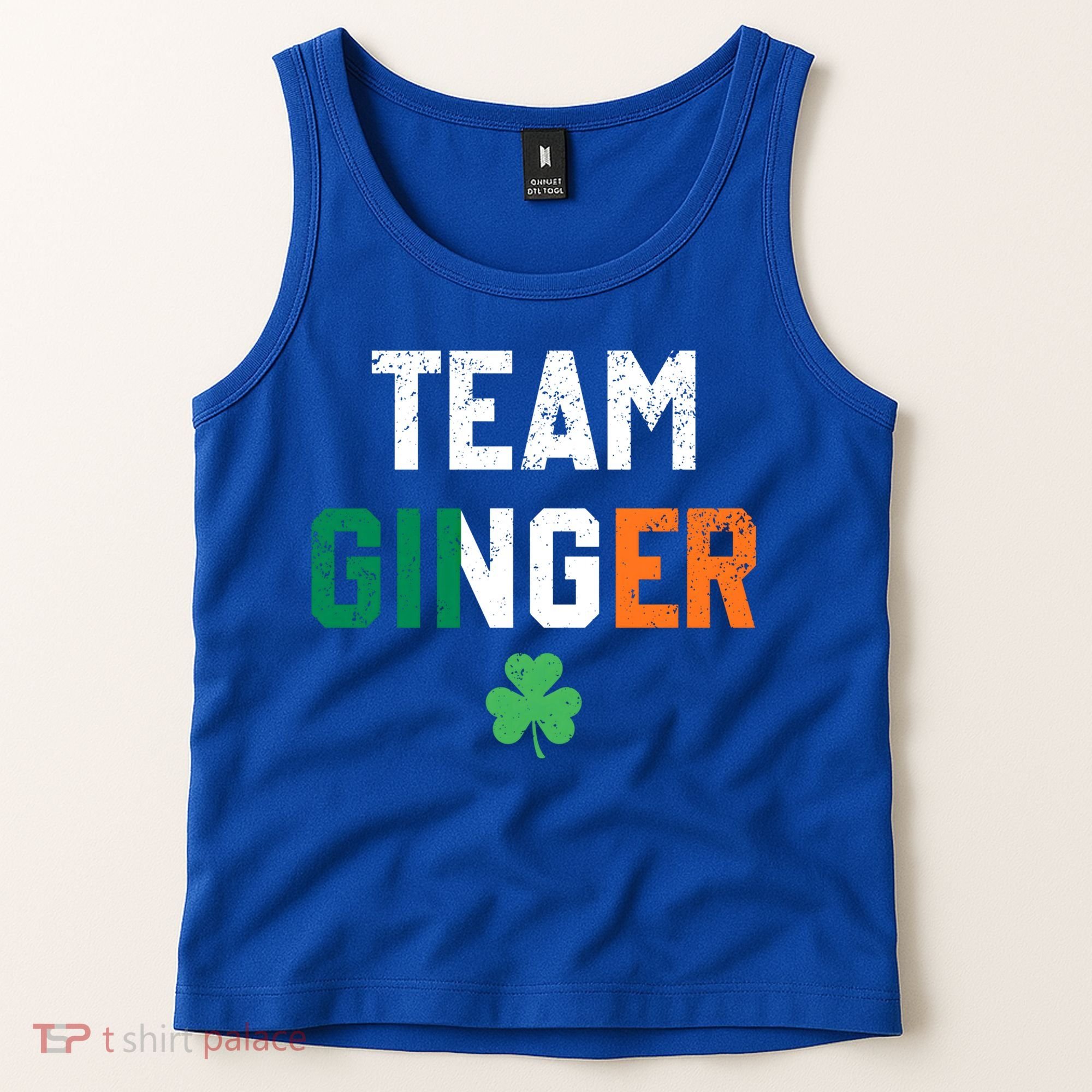 Cute Red Head Team Ginger St Patricks Day Green Irish Flag Funny Gift Tank Top