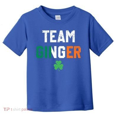 Cute Red Head Team Ginger St Patricks Day Green Irish Flag Funny Gift Toddler T-Shirt
