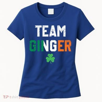 Cute Red Head Team Ginger St Patricks Day Green Irish Flag Funny Gift Women's T-Shirt