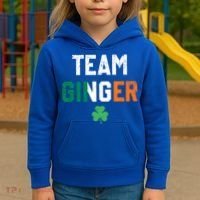 Cute Red Head Team Ginger St Patricks Day Green Irish Flag Funny Gift Kids Hoodie thumb 3