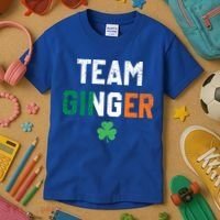 Cute Red Head Team Ginger St Patricks Day Green Irish Flag Funny Gift Kids T-Shirt thumb 3