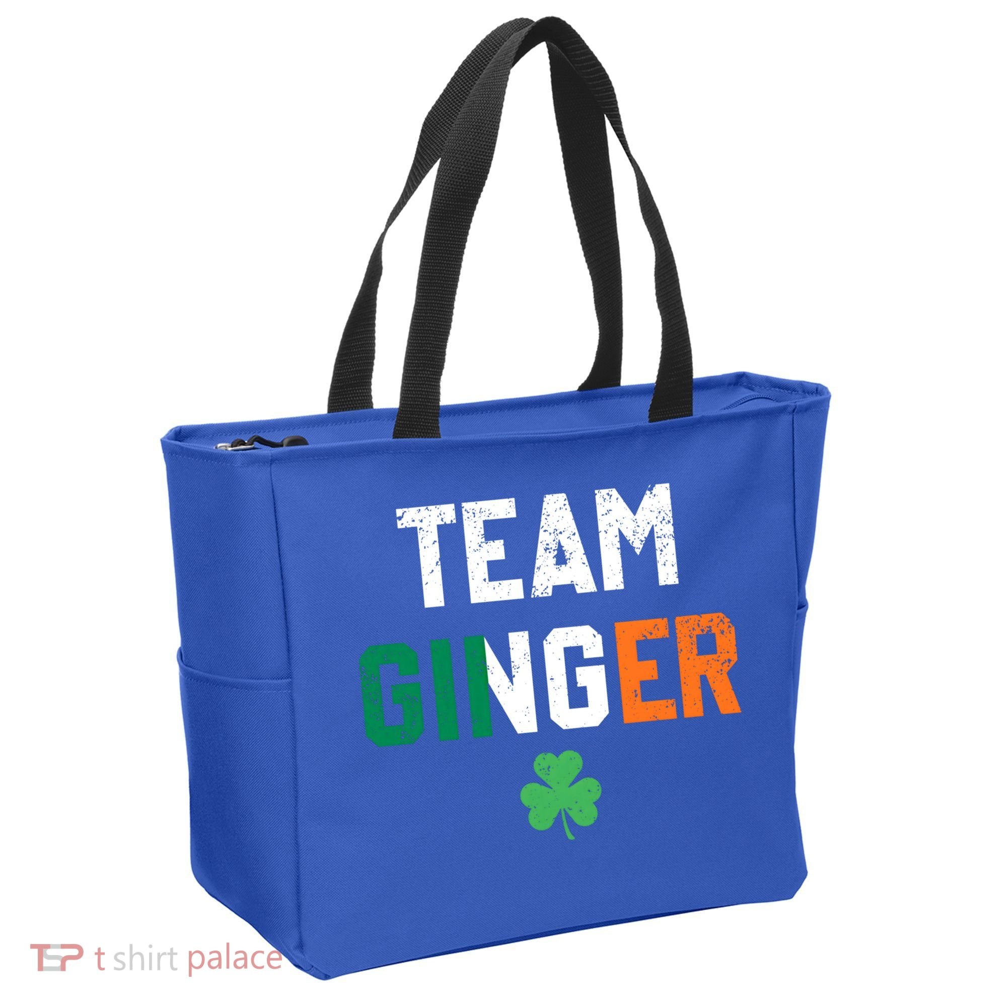 Cute Red Head Team Ginger St Patricks Day Green Irish Flag Funny Gift Tote Bag