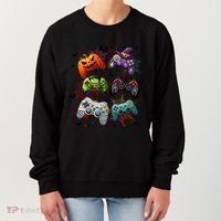 Cool Retro Halloween Gaming Controllers Women's Sweatshirt thumb 0