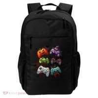 Cool Retro Halloween Gaming Controllers Backpack thumb 0