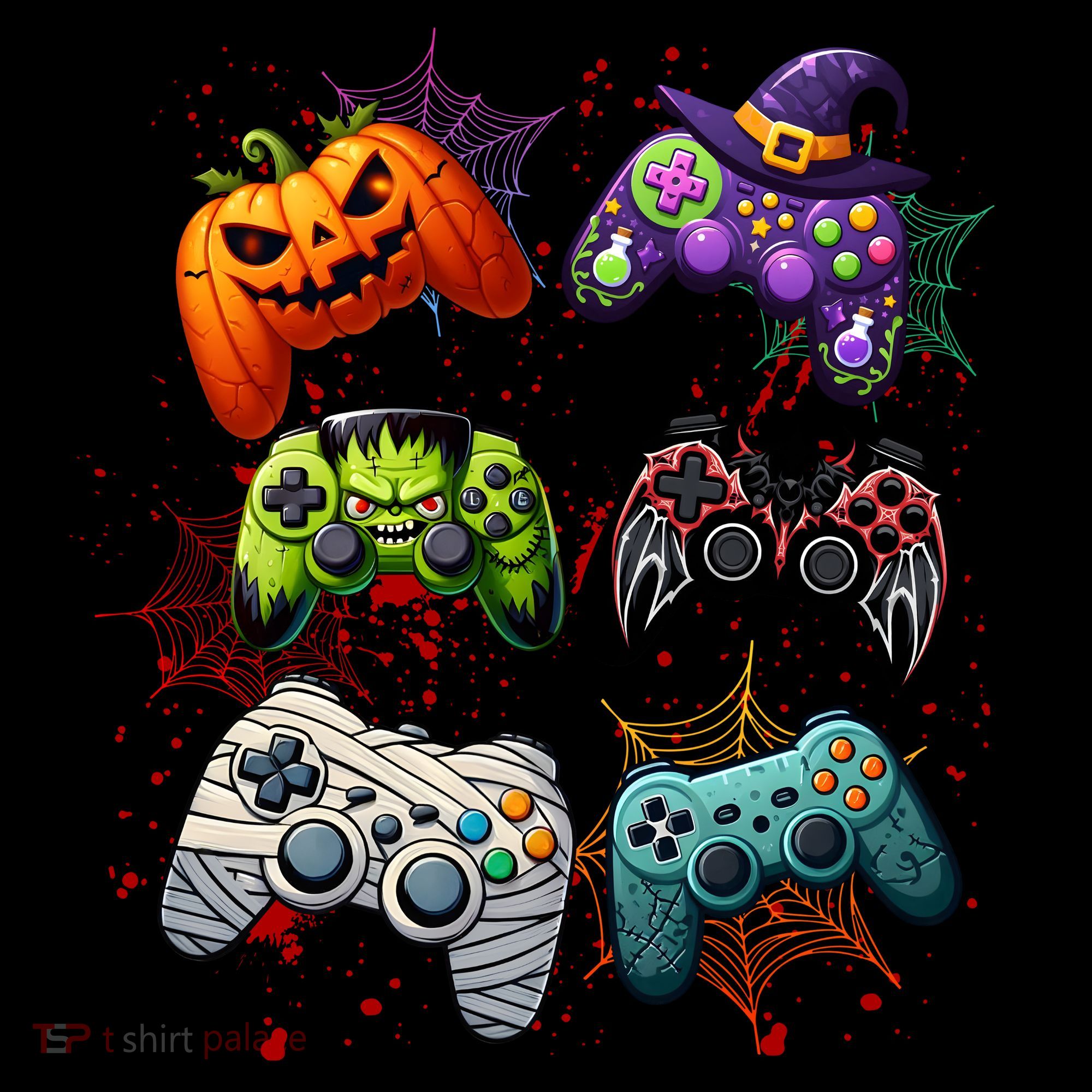Cool Retro Halloween Gaming Controllers Coaster