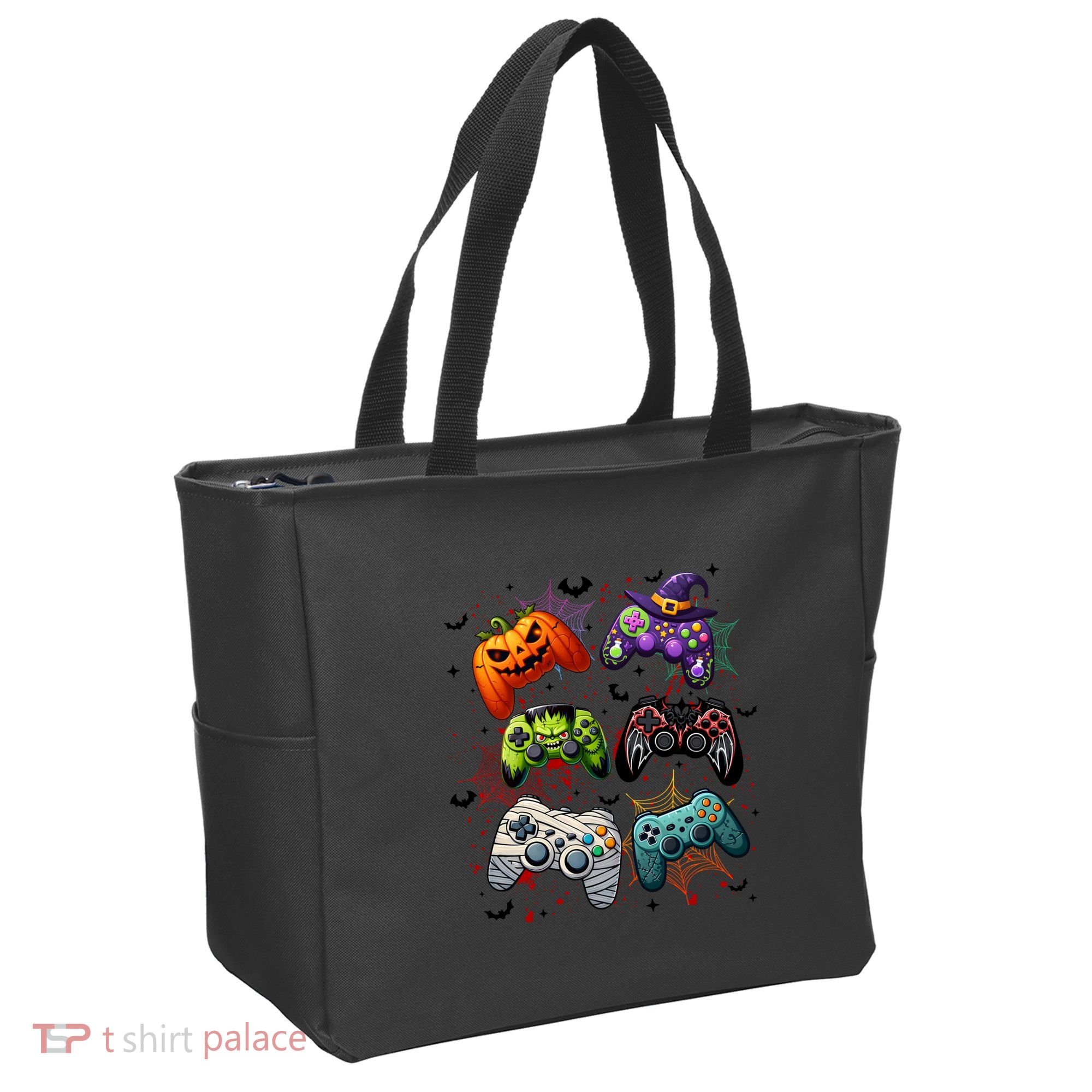Cool Retro Halloween Gaming Controllers Tote Bag